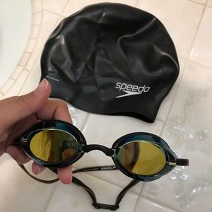 Speedo goggles and swim cap